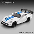 1:32 Firebird Viper Car Model Toy Sound Light Pull Back Vehicle Doors Opened Alloy Diecast Models Kids Collectible Ornaments.