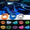 1M/3M/5M Car Interior Led Decorative Lamp EL Wiring Neon Strip For Auto DIY Flexible Ambient Light USB Party Atmosphere Diode. 