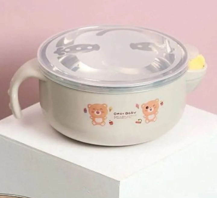 Baby Stainless Steel Warmer Feeding Bowl With Handle For Babies,Toddlers And Kids