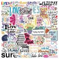 Inspirational Encourage Motivational Phrases Quotes Stickers Decals Skateboard, Laptop, Suitcase, Motorcycle 10/25Pcs. 