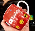 Youtube mug,facebook mug,watsap mug and tik tok logo mug  of Ceramic. 