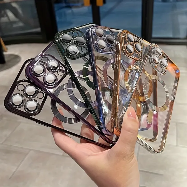 Luxury%20Magnetic%20Plating%20Clear%20Case%20For%20Magsafe%20Wireless%20Charging%20iPhone%2011%2012%2013%2014%2015%2016%2017%20Pro%20Max%20Air%20Plus%20Shockproof%20Cover%20-%20Image%204