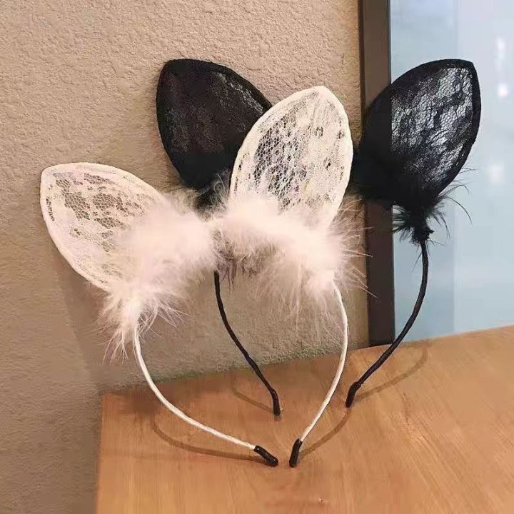 Plush%20Lace%20Cat%20Ears%20Bell%20Headband%20for%20Women%20Korean%20Style%20Elegant%20Fashion%20Girl%20Hair%20Band%20Party%20Cosplay%20-%20Image%203