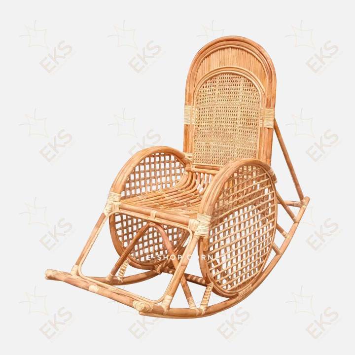 Cane Large Sani Rocking Chair Use For Big Peaple - Rattan Handicrafted Easy Chair Large { Cane And Craft }