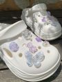 12 cute style transparent purple Bear garden shoes Shoe accessories DIY shoe flower, women's beach shoes decorative buckle.