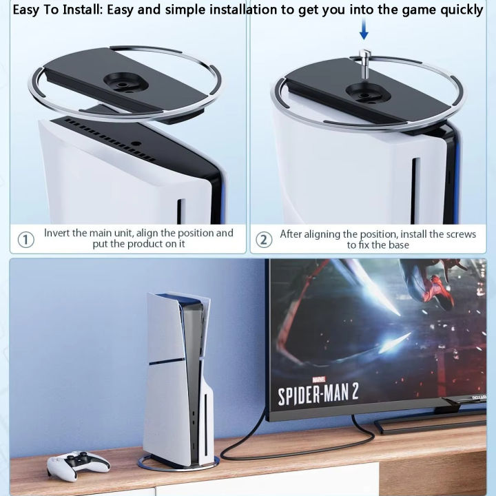 Game%20Stand%20Gaming%20Accessories%20For%20%20PS5%20Console%20Playstation%20Play%20Stations%20PS%205%20Slim%20Pro%20Support%20Base%20Holder%20Cradle%20Vertical%20-%20Image%203