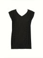 Women's plus Size Preppy V-Neck Sweater Vest Solid Argyle Knit with Slight Stretch Comfortable Casual Wear. 