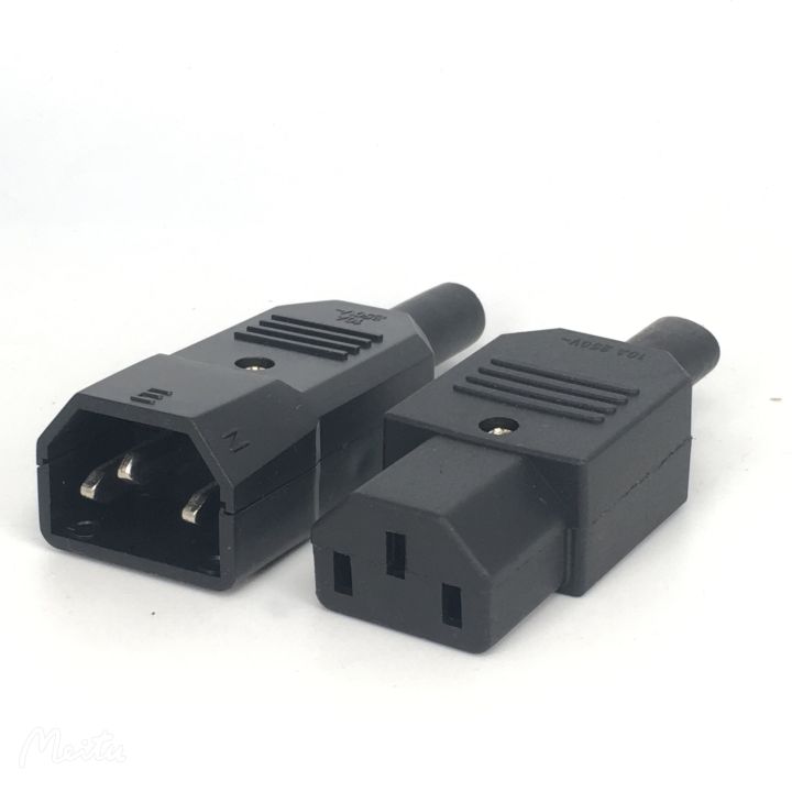 IEC 10A 250V Straight Cable Plug Connector Rewireable C13 C14 Plug Rewirable Power Connector 3 pin AC Socket