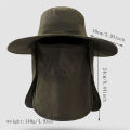 1Pc Fishing Hat for Men & Women, Outdoor UV Sun Protection Wide Brim Hat with Face Cover & Neck Flap. 