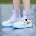 1 Set Non-Slip Waterproof Kids Rain Shoe Covers, Cartoon Unicorn Design, Zip PVC Solid Rain Galoshes. 