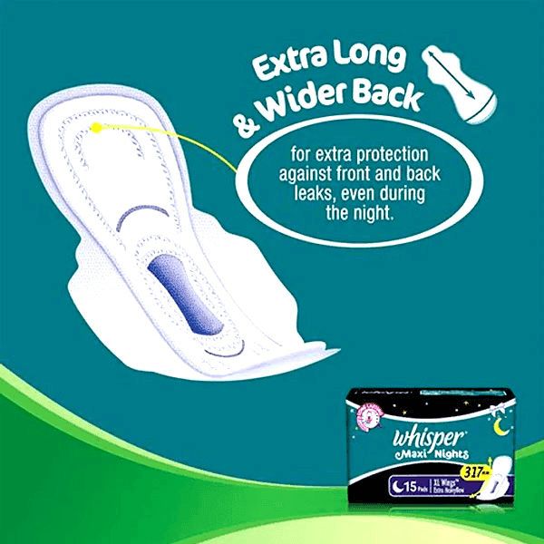whisper%20maxi%20nights%20sanitary%20pads%20(xl+%20wings)%2015%20pads%20-%20Image%203