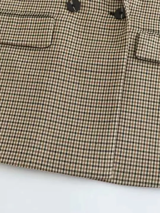 Women%20Fashion%20Double%20Breasted%20Plaid%20Blazer%20Coat%20Vintage%20Long%20Sleeve%20Flap%20Pockets%20Female%20Outerwear%20Chic%20Vestes%20Femme%20-%20Image%204