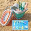 Beach  Sand Play Water Set Folding Bucket Summer Toys for Children Kids Outdoor Game Youngster Sandbox Accessories Color Random. 