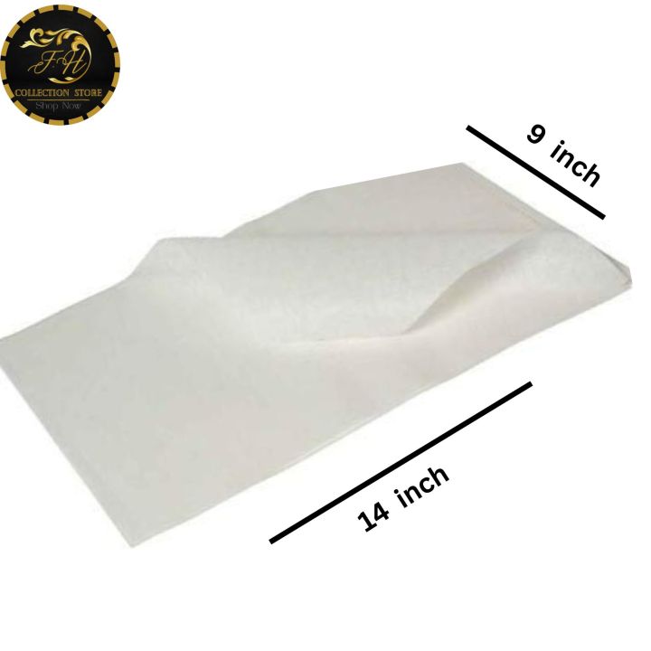 Good Quality

Perfectly sized for standard sheets

Best of Shawarma Wrap

Cookies slide right off without breaking. Oven safe up to 420° F

also use for art and craft and tracing

Specifications of Butter paper (pack of 25,50, 100 sheets)