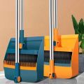 Kitchen office new folding broom dustpan set household cleaning tools non-stick hair dry wet dual-use broom folding set. 