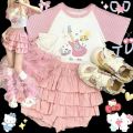 Y2K Sweet Ruffles Mini Skirt Women Kawaii Lolita Bow A Line Skirts Harajuku Japanese High Waist Pink White Ball Gown Skirt. 