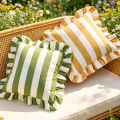 BUYNOW 1PC Striped Lace Velvet Pillowcase 18X18Inch Pillowcases Soft Cozy Cushion Cases for Couch Bedroom Living Room Home Decor. 