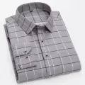 Men's Striped Shirt Long Sleeve All-Match Slim Fit Korean Fashion Black Blue Print Shirts Non-iron Casual Business Dress Shirts. 