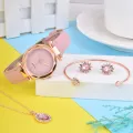4PCS Set Luxury Women Watches Rhinestone Fashion Elegant Wristwatch Quartz Watch Ladies Clock For Girl Gift. 