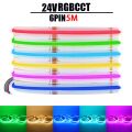 Tuya Wifi FCOB RGBCCT LED Light Strip 24V 6Pin 5in1 RGBCCT LED Strip Light Controler 4 Scene 4 Zone Touch Panel for Alexa . 