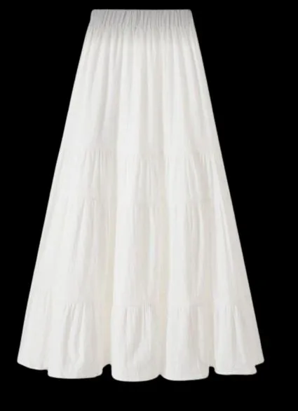 Ladies%20Casual%20Skirts/Women's%20White%20Long%20Skirt%20-%20Image%203