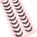 Eyelashes 10 Pairs Mange Lashes 3D Cat Eye Lashes Faux Mink Lashes Natural Fluffy False Eyelashes Wispy Makeup Tools. 