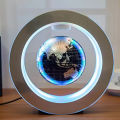 Round LED Map Floating Globe Magnetic Levitation Light Anti Gravity Magic | Premium Magnetic Levitating LED Globe Light – 106mm Floating World Map with Rotating Display, Desk Decor. 