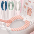 1Pair Washable & Reusable Thickened Toilet Seat Cushion Cover - Winter Soft Warm Bathroom Accessory.