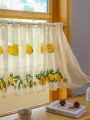 American Lemon Embroidery Short Curtain Kitchen Living Room Cabinet Dust Partition Small Curtains. 