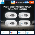 Tuya Brazil Plug 16/20A WiFi or Zigbee or EWelink, Socket with Power Monitor, Smart Life App Remote Control, Voice for . 