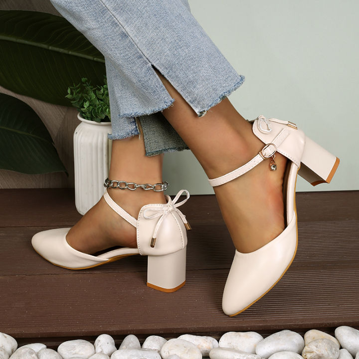 2025%20Spring/Summer%20Hot%20Sale%EF%BC%81Fairy%20Style%20Thin-Strap%20High%20Heels%20-%20Bowknot%20with%20Golden%20Buckle,%20Comfortable%20&%20Versatile%20-%20Image%207