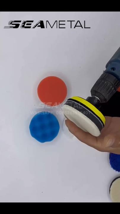 SEAMETAL 6pcs/set Car Polishing Sponge Pads Kit Foam Pad Buffer Kit Polishing Machine Wax Pads 3/4/5 Inch for Removing Scratches