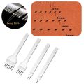 3MM 1/2/4/6 Prong DIY Leather Hole Punch Tool Leather Stitching Tools Diamond Chisel Leather Carving Punch Hole Work.
