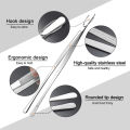 LMETJMA 2Pcs Kitchen Tweezers Heavy Duty Stainless Steel Food Tongs Chef Cooking Tweezers For BBQ Grilling Cooking JT349. 