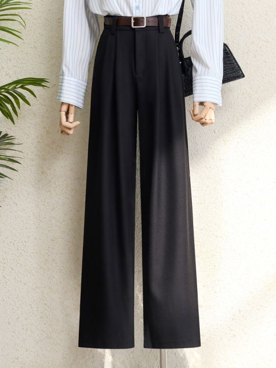2026%20New%20Burgundy%20Suits%20Pants%20for%20Women%20Office%20Lady%20Elegant%20High%20Waist%20Wide%20Leg%20Fashion%20Trousers%20with%20Pockets%20Black%20Gray%20-%20Image%204