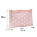 Small Fresh Canvas Dot Makeup Bag Simple and Portable Skincare Storage Bag Korean Version Student Pencil Case Wallet. 