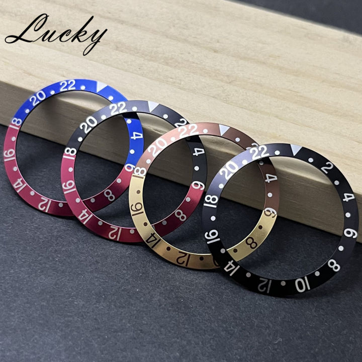 Sloping 38mm*30.6mm Retro Aluminum Bezel GMT and Diving watch Insert Fit 40mm Watch Replace Watch Face Watch Bezel Inserts