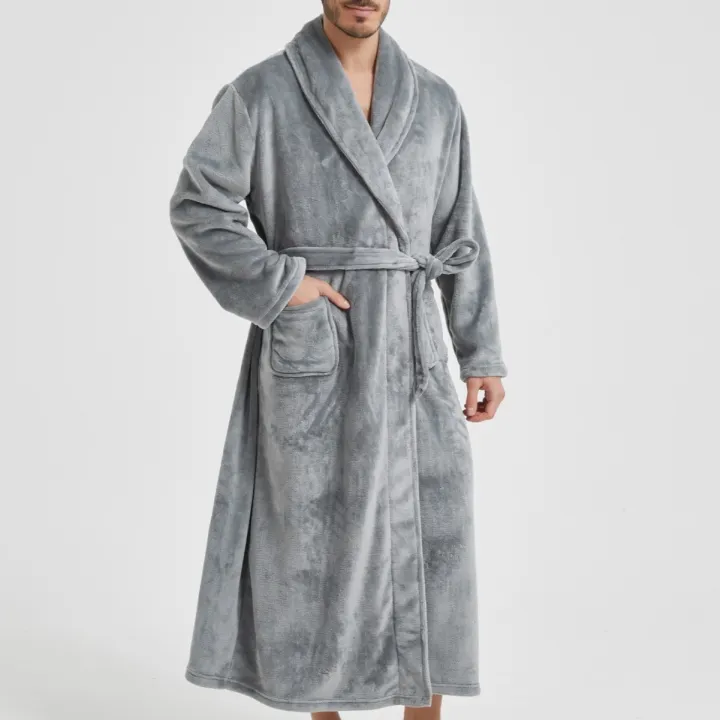American-Style%20Autumn/Winter%20Couples'%20New%20Bathrobe,%20Morning%20Robe,%20Nightgown%20Men's%20Winter%20Pyjamas,%20Homewear%20Flannel%20Nightgown%20-%20Image%203