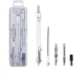 Professional Drawing Compass Setting Geometry/Mathematics OR Engineer Students Drawing Metal Compass With Pencil Leads Ink Drawer - 5pc Set. 