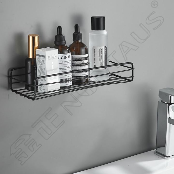 Bathroom%20Storage%20Rack%20Kitchen%20Organizer%20Shelf%20Black%20Shelves%20Corner%20Frame%20Iron%20Shower%20Punch%20Free%20Mounted%20Caddy%20Rack%20-%20Image%204