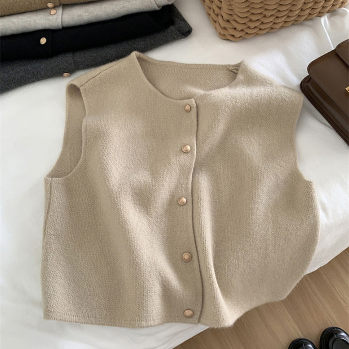 Autumn%20New%20Women%20Cardigan%20Korean%20Elegant%20Knitted%20Sleeveless%20Female%20Casual%20Sweater%20Tanks%20Fashion%20New%20Slim%20Ladies%20Casual%20Tops%20-%20Image%203