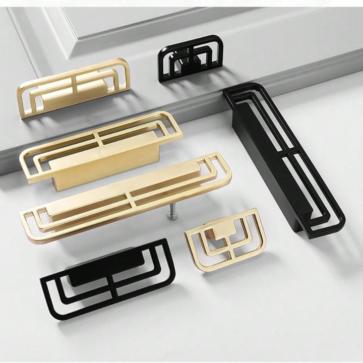 1 Elegant Chinese Gold Drip Style Metal Cabinet Handles, Extended ...