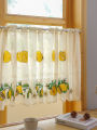 American Lemon Embroidery Short Curtain Kitchen Living Room Cabinet Dust Partition Small Curtains. 