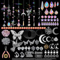 Hanging Crystal Pendant Garden DIY Suncatcher Kits Wind Chimes Rainbow Prism Crystal Chain Home Decorations Garden Sunny Catcher.