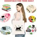 1pc Stylish Ailurus Fulgens Sakura Koala Print Black Tote Bag Eco Friendly Spacious Bag School Travel Yoga Bag Daily Use. 