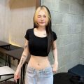 🌈Mesubshop🌈Square neck short sleeve crop top🥧Bass is a lot of stretch rayon fabric. this style is a rare model guitar.. 