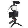Smartphone Video Vlogging Kit with LED Light, Phone Holder, Microphone, Tripod, TECELKS YouTube Starter Kit for iPhone/Android, Content Creator Kit for Video Recording Vlogging. 