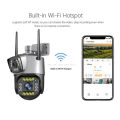 Wifi 4MP Dual Lens 4G IP Night Vision Camera Surveillance 1080P Full HD Automatic Outdoor Smarthome PTZ CCTV Camera V380 Pro. 