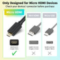 Micro HDMI cable 4K 60Hz Bi-direction HDMI to Micro HDMI 2.0 cable adapter for Raspberry Pi 5/Pi 4/GoPro Hero 7 6/laptop Tablets. 