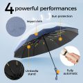 A 12 bone double bone folding automatic umbrella, enlarged umbrella face, thickened umbrella frame, fiberglass 24 bone wind. 
